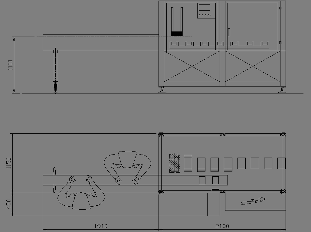 Astucciatrice Orizzontale - Lay-out AOA-3516 - EVO con nastro di carico